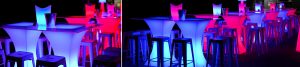 Glow and LED furniture rentals for corporate events in Sarasota, Florida.